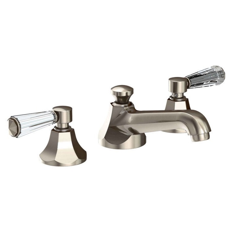 Lavatory Faucet Metropole Widespread 8 to 20 Inch Spread 2 Lever ADA WaterSense Antique Nickel 1.2 Gallons per Minute Pop-Up 3 Hole