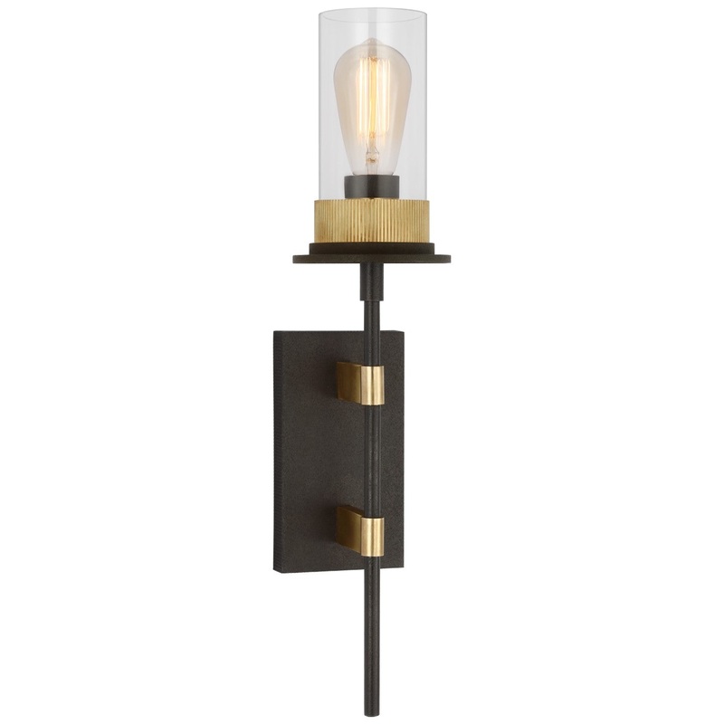 LED Wall Sconce from the Beza Collection in Warm Iron And Antique Brass Finish by Visual Comfort Signature