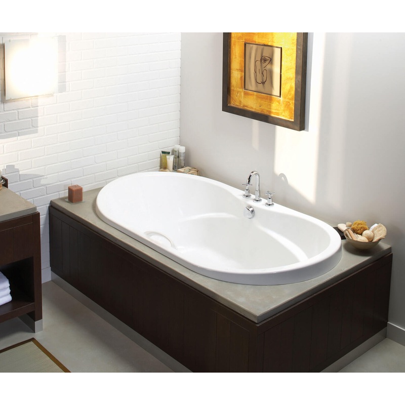 MAAX 102863-000-001-000 Living 6042 Acrylic Drop-in Center Drain Bathtub in White