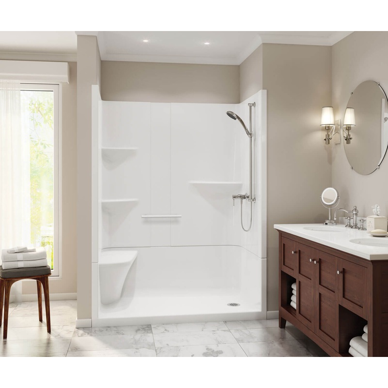 MAAX 105921-SLC-000-001 Camelia SH-6034 Acrylic Alcove Center Drain Two-Piece Shower in White