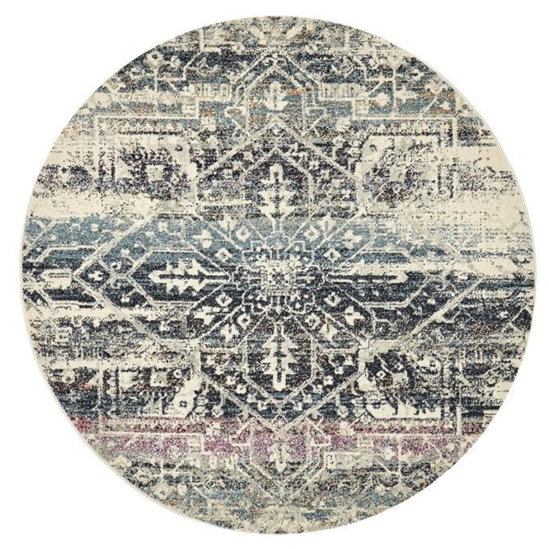 Museum 865 Blue Round by Rug Culture-200X200CM – ROUND