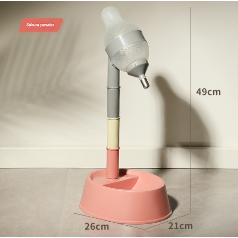 Pink Adjustable Height Pet Water Dispenser – Free Standing or Hanging – No More Bending!