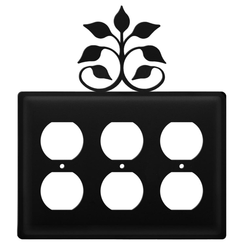 Village Wrought Iron EOOO-109 Triple Leaf Fan Triple Outlet Cover CUSTOM Product