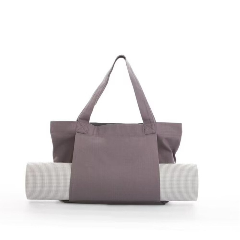 Yoga Mat Tote Bag – Durable Canvas Shoulder Bag for Outdoor Workouts & Travel(Grey)