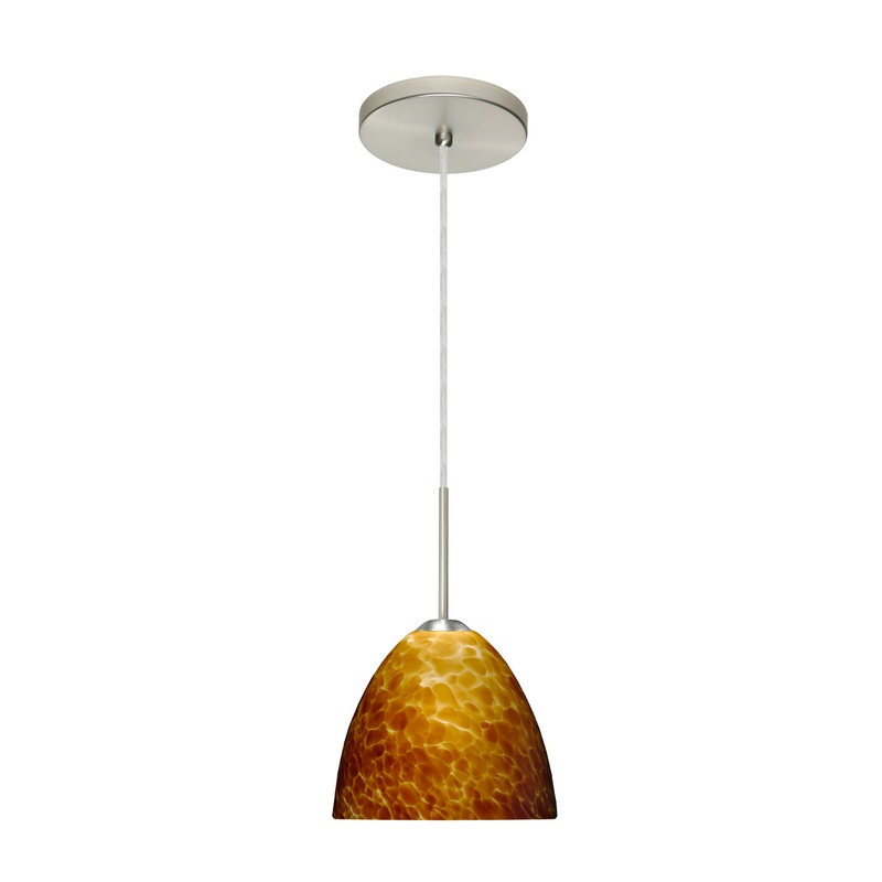 Besa 1BT-757218-MED-SN Sasha One Light Pendant Satin Nickel
