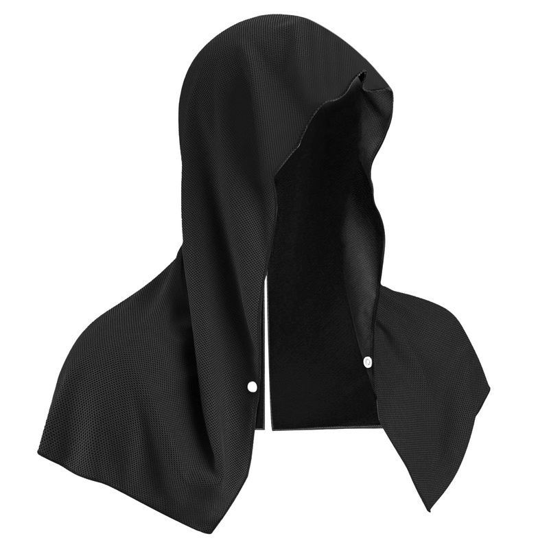Black 5-Pack Instant Cooling Towel Set – UPF Sun Protection Hooded Ice Towels for Sports & Outdoor Activities