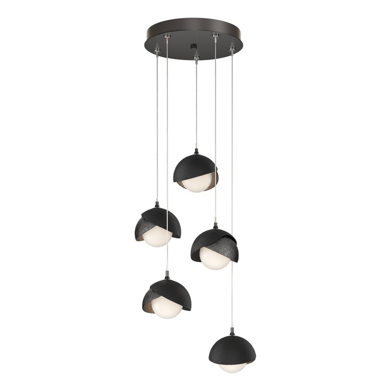 Brooklyn 5-Light Double Shade Pendant Ink Black