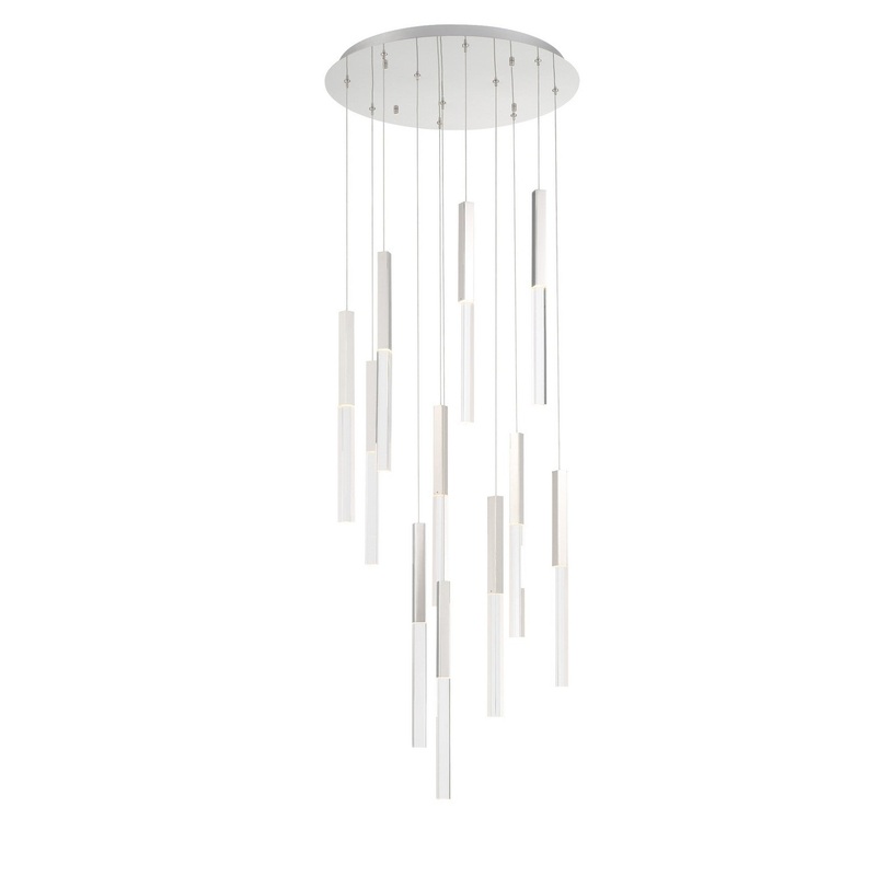 LED Chandelier from the Benicio Collection in Nickel Finish by Eurofase