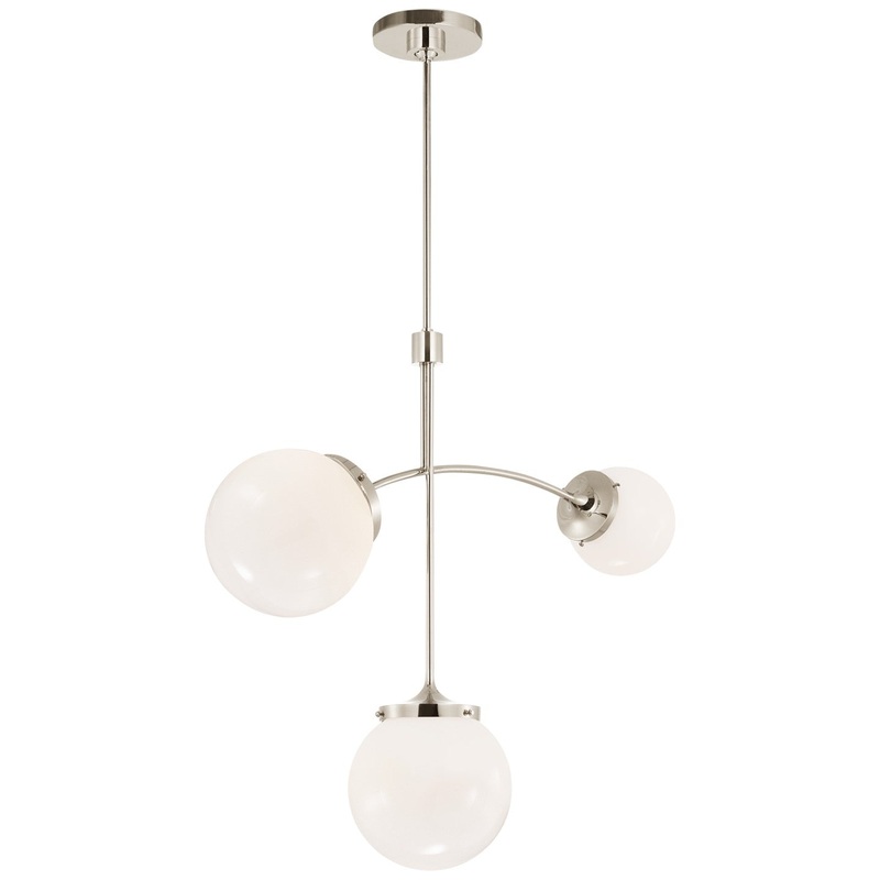 LED Chandelier from the Prescott Collection in Polished Nickel Finish by Visual Comfort Signature