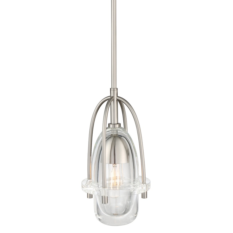 LED Pendant from the Kaner Collection in Satin Nickel Finish by Stone Lighting