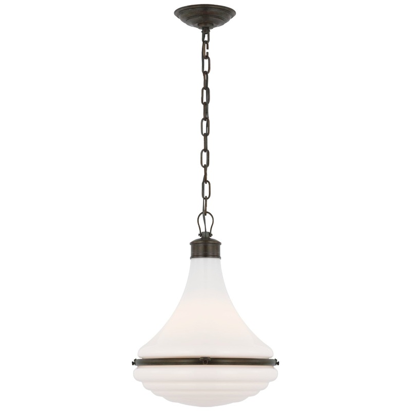 LED Pendant from the Wesley Collection in Bronze Finish by Visual Comfort Signature