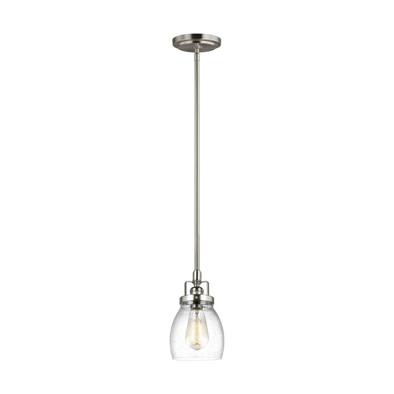One Light Mini-Pendant from the Belton Collection in Brushed Nickel Finish by Generation Lighting