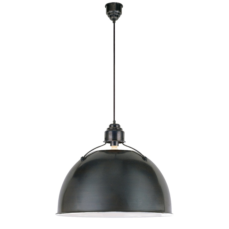 One Light Pendant from the Eugene Collection in Bronze Finish by Visual Comfort Signature