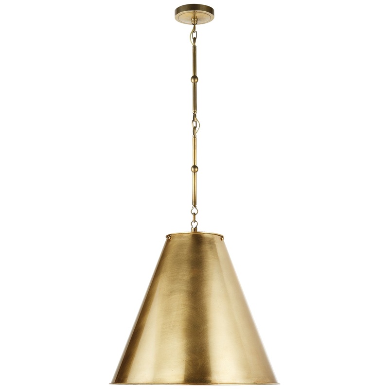 One Light Pendant from the Goodman Collection in Hand-Rubbed Antique Brass Finish by Visual Comfort Signature
