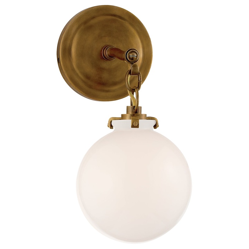 One Light Wall Sconce from the Katie Globe Collection in Hand-Rubbed Antique Brass Finish by Visual Comfort Signature