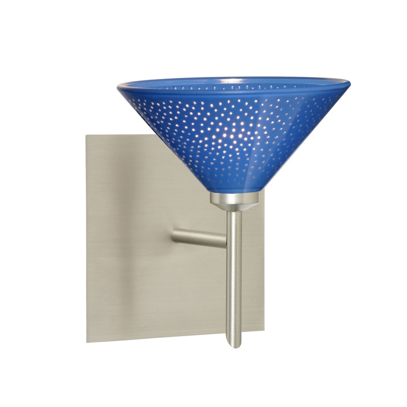 One Light Wall Sconce from the Kona Collection in Satin Nickel Finish by Besa