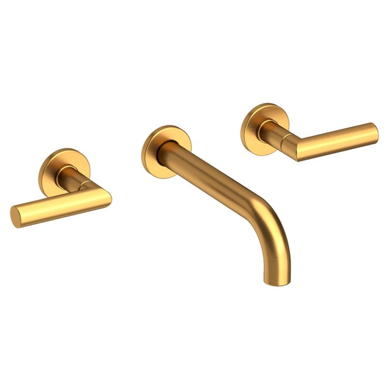 Pavani Two Handle Wall-Mount Bathroom Faucet – Satin Gold PVD