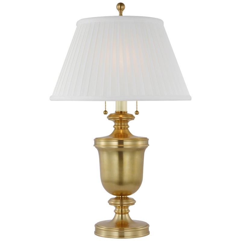 Two Light Table Lamp from the Classical Urn Collection in Antique-Burnished Brass Finish by Visual Comfort Signature