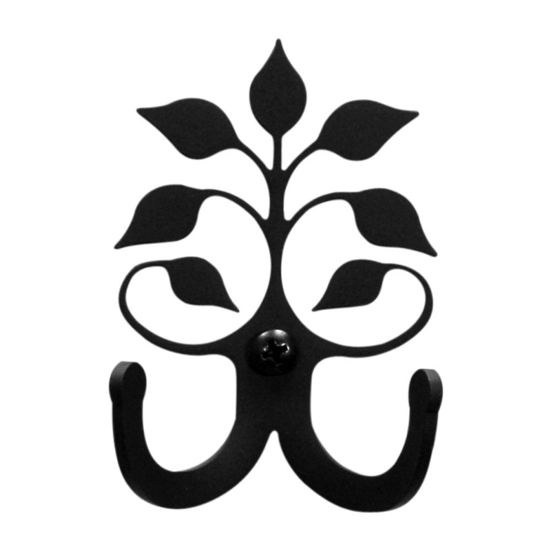 Village Wrought Iron WH-D-109 Leaf Fan Double Wall Hook