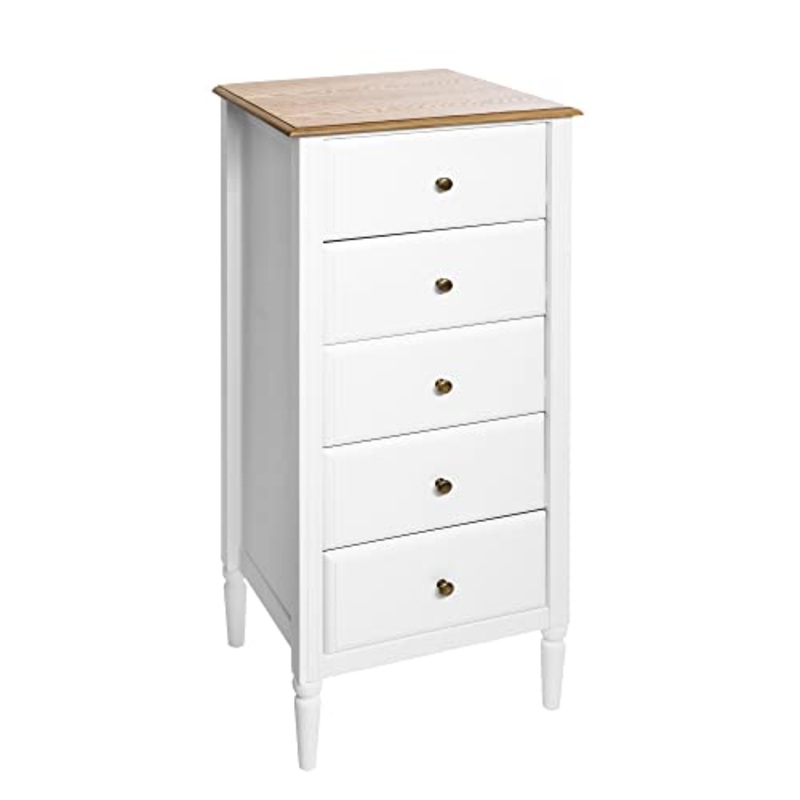 Atmosphera ATM-166603 Cassettiera Effetto Legno Solen-L. 48 x H. 108 cm, Bianco, ingegnerizzato, cm