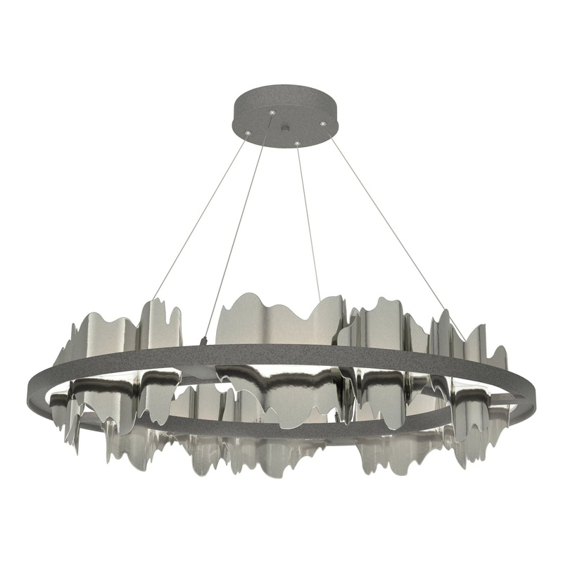 Hildene Circular LED Pendant Natural Iron Sterling