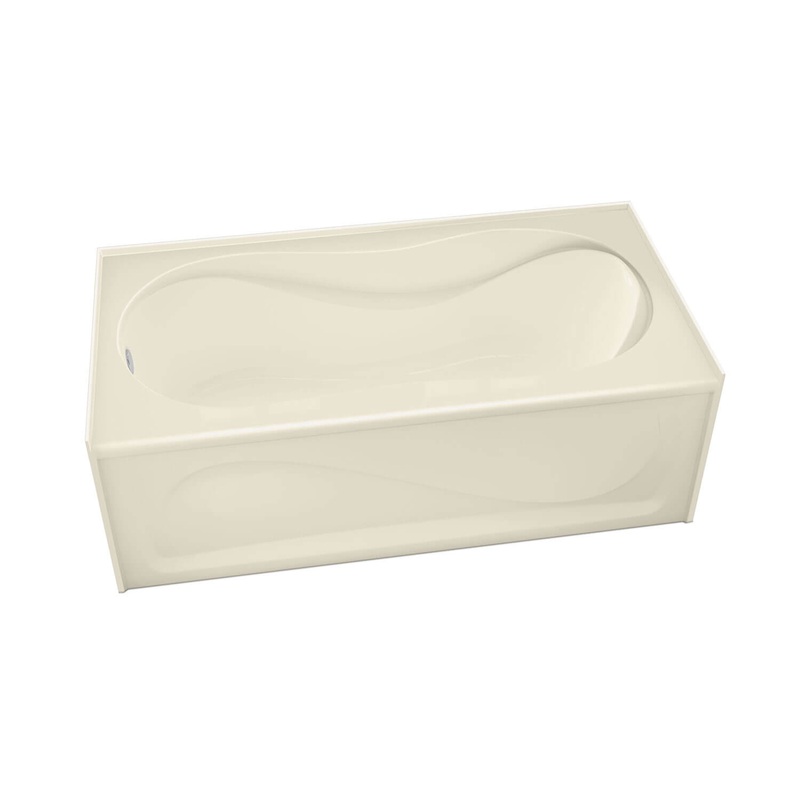 MAAX 105822-000-004-103 Cocoon 6030 IFS Acrylic Alcove Left-Hand Drain Bathtub in Bone