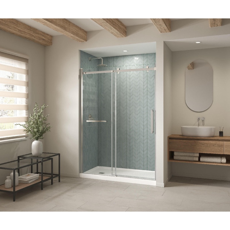 MAAX 420004-541-001-104 B3Square 6030 Acrylic Alcove Shower Base in White with Anti-slip Bottom with Left-Hand Drain