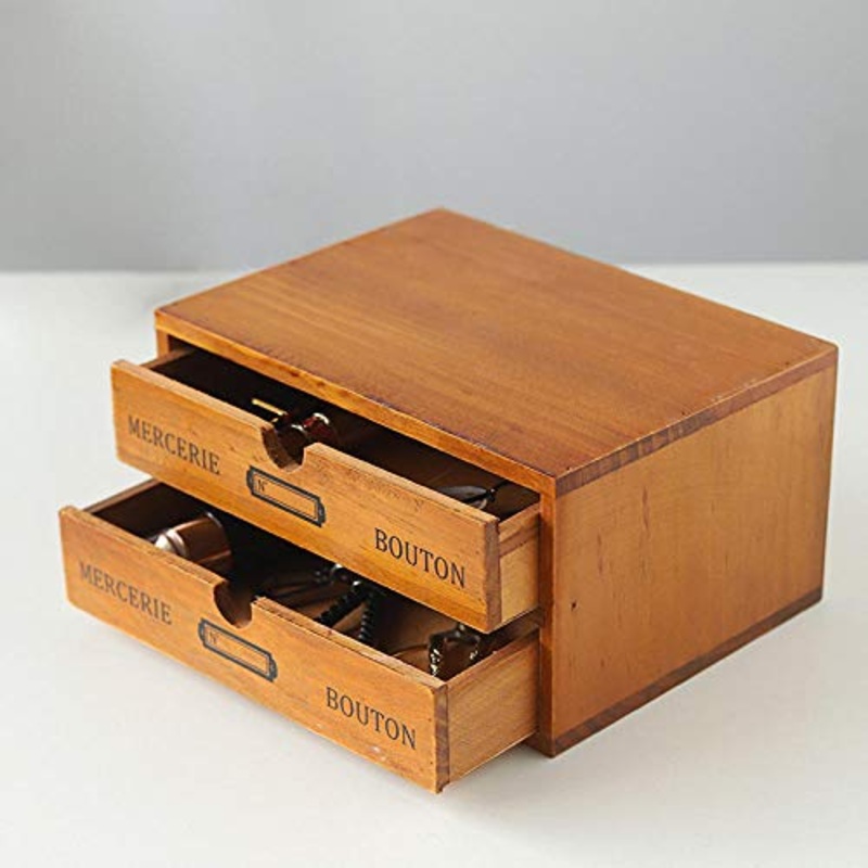 Mobile Contenitore retr con Doppio cassetto in Legno Mobile Contenitore da Soggiorno in Legno massello