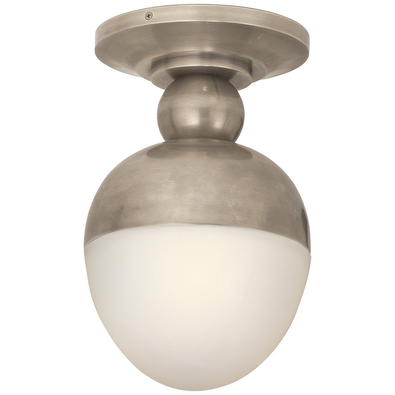 One Light Flush Mount from the Clark Collection in Antique Nickel Finish by Visual Comfort Signature