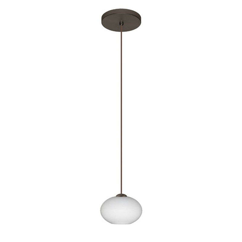 One Light Pendant from the Lasso Collection in Bronze Finish by Besa