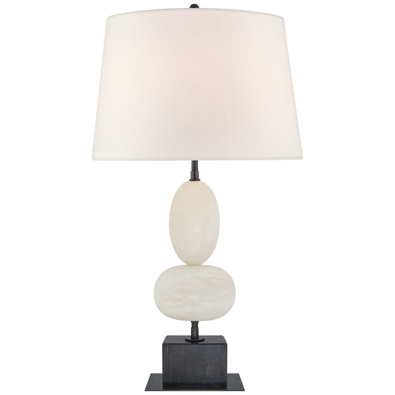 One Light Table Lamp from the Dani Collection in Alabaster And Black Marble Finish by Visual Comfort Signature