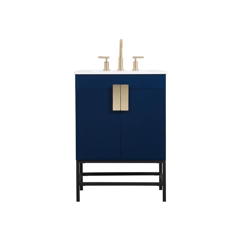 Single Bathroom Vanity from the Eugene Collection in Blue Finish by Elegant Lighting