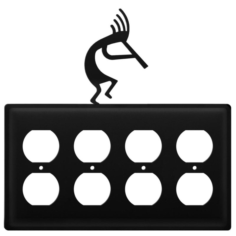 Village Wrought Iron EOOOO-56 Quad Kokopelli Quad Outlet Cover CUSTOM Product