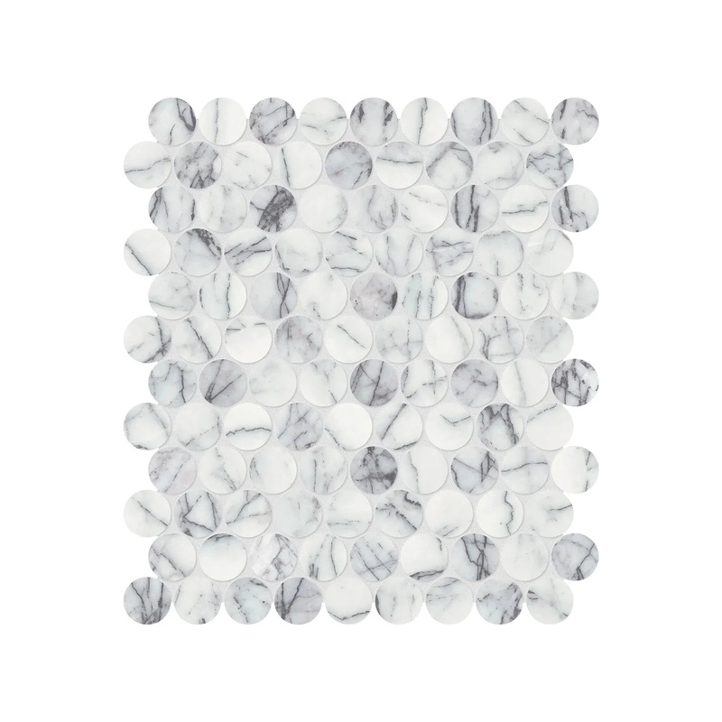 1.25″ Lilac Volta Penny Round Honed Marble Mosaic 1 Sheet = .99 Sqft