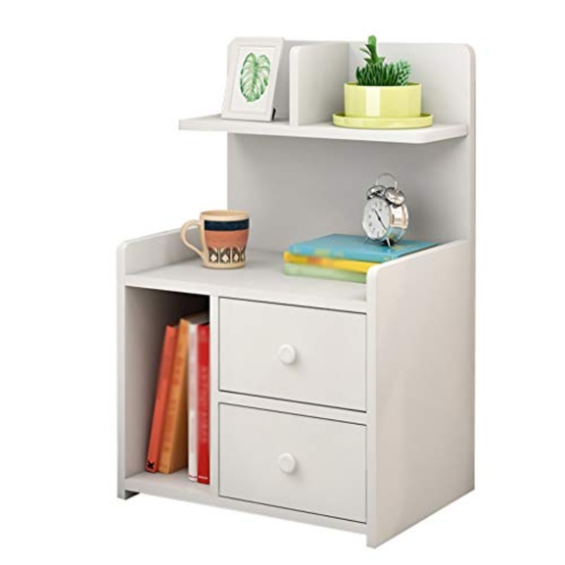 Comodini Decorazione Bagno Camera Locker Bianco Doppio pompaggio Piccolo Studio Soggiorno Corridoio Addensare di Legno Solido della Famiglia 40X24X60cm MUMUJIN