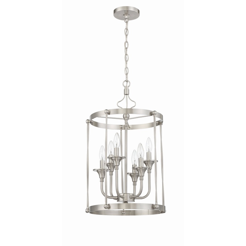Craftmade 57036-BNK Jolenne Six Light Foyer Pendant Brushed Polished Nickel