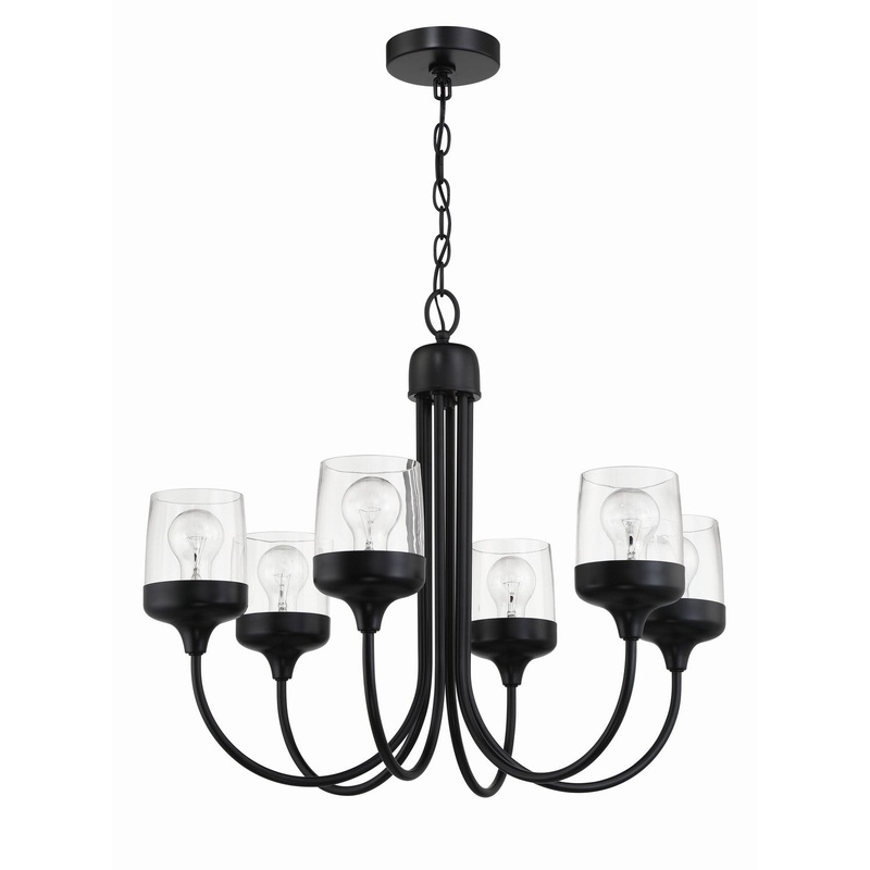 Craftmade 58126-FB Wrenn Six Light Chandelier Flat Black