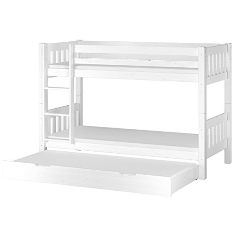 Erst-Holz Bianco Letto Castello per Ragazzi con materassi 90×200 in Pino con Box 3 Letto 60.06-09WMS7M