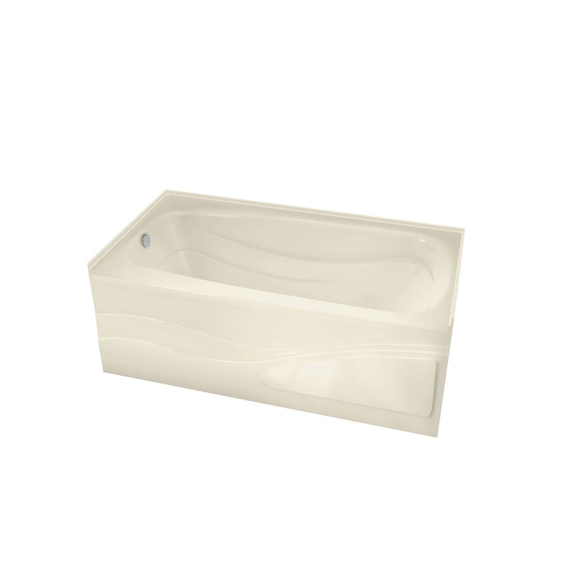 MAAX 102202-003-004-002 Tenderness 6036 Acrylic Alcove Right-Hand Drain Whirlpool Bathtub in Bone