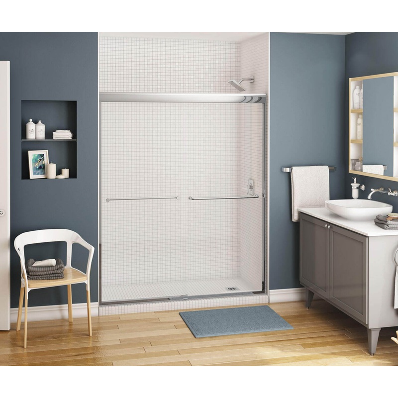 MAAX 134675-900-084-000 Kameleon SC 55-59 x 71 in. 8 mm Bypass Shower Door for Alcove Installation with Clear glass in Chrome