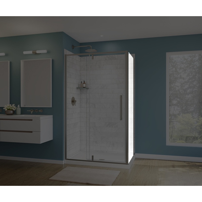 MAAX 135327-900-305-000 Uptown Return Panel for 32 in. Base with Clear glass in Brushed Nickel