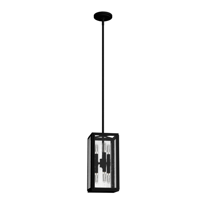 Six Light Pendant from the Felippe Collection in Natural Black Iron Finish by Hunter