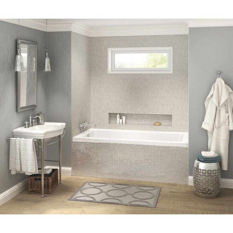 Tub Pose 66 x 32 Inch Alcove Combined Whirlpool Aeroeffect Left Hand White Acrylic