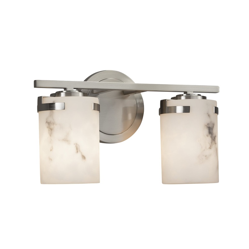 Two Light Bath Bar from the LumenAria Collection in Brushed Nickel Finish by Justice Designs