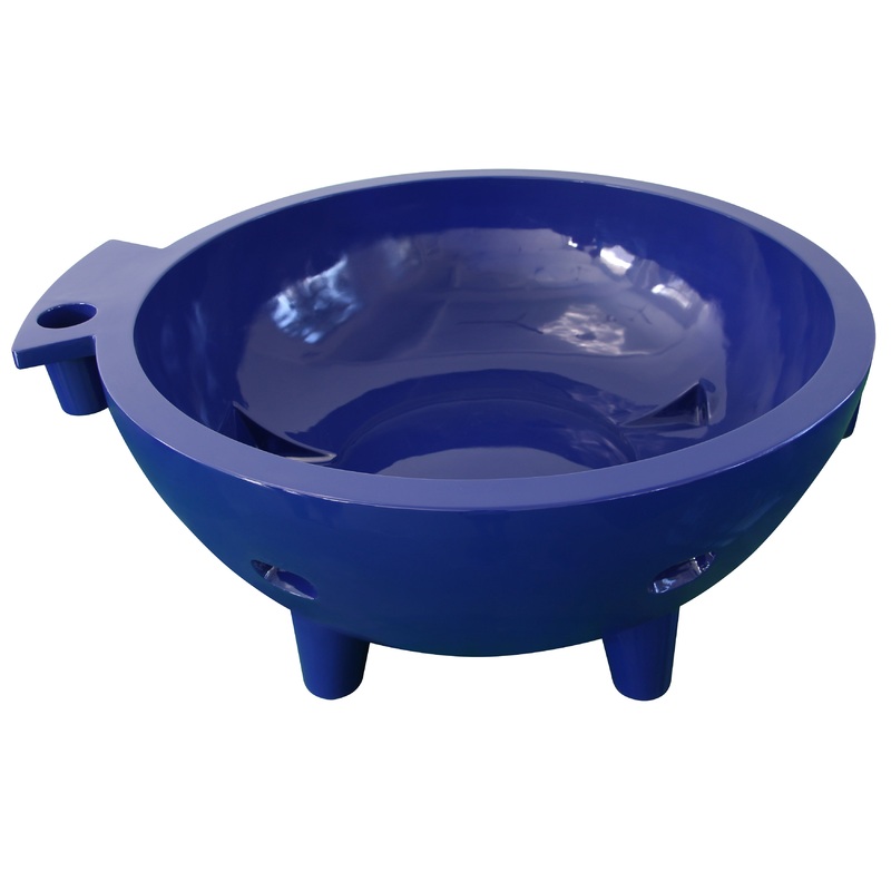 ALFI brand Dark Blue FireHotTub The Round Fire Burning Portable Outdoor Hot Bath Tub