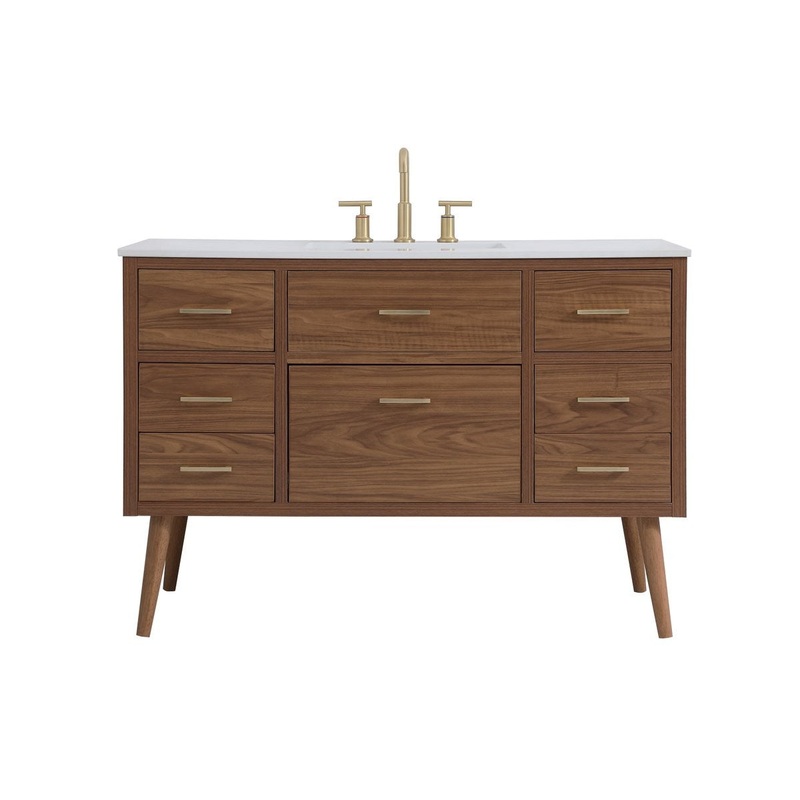 Bathroom Vanity Set from the Boise Collection in Walnut Brown Finish by Elegant Lighting