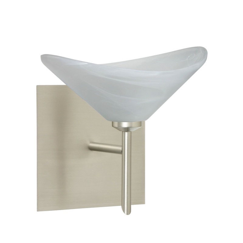 Besa 1SW-191352-SN-SQ Hoppi One Light Wall Sconce Satin Nickel