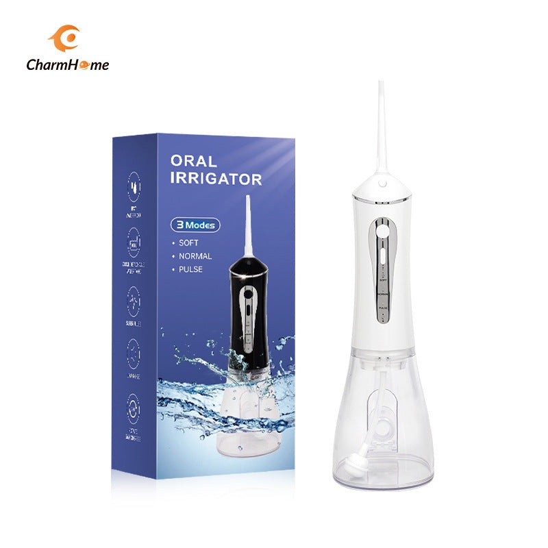 CharmHome Portable Oral Irrigator – 3 Modes, 140 PSI, IPX7 Waterproof(White)