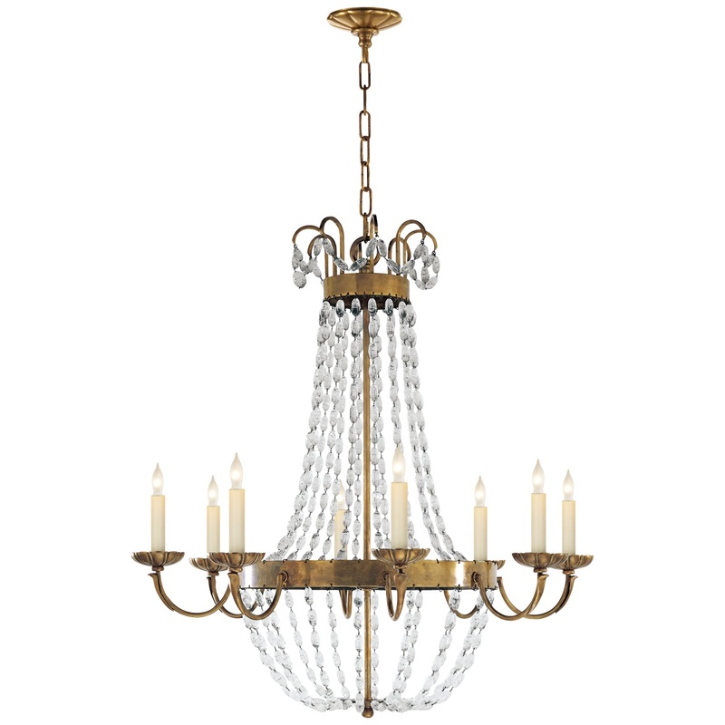 Eight Light Chandelier from the Paris Flea Market Collection in Antique-Burnished Brass Finish by Visual Comfort Signature