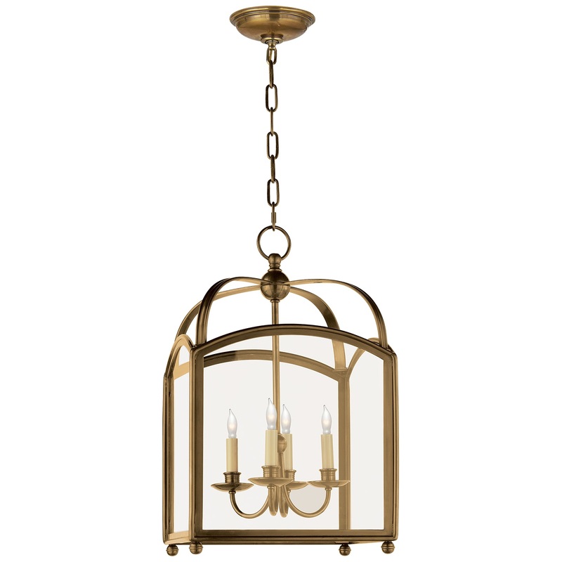 Four Light Lantern from the Arch Top Collection in Antique-Burnished Brass Finish by Visual Comfort Signature
